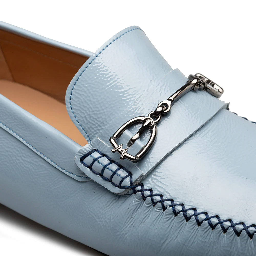 Mezlan R7417 Leather Bit Driver Sky Blue