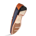 Mezlan Keanll Nubuck & Linen Moccasin Blue / Multi (7446)