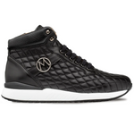 Mezlan Quilted Hi-Top Napa Sneaker Black