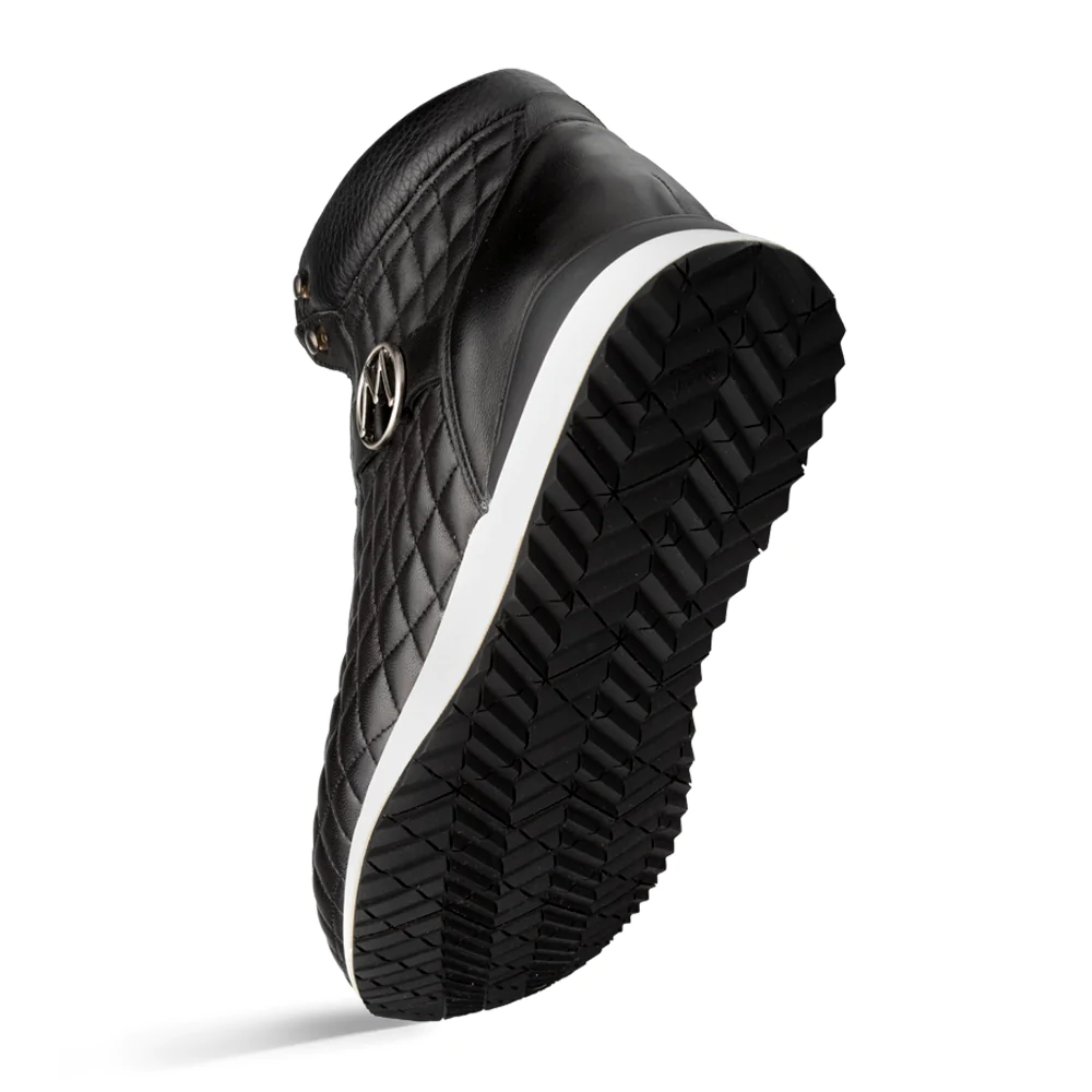 Mezlan Quilted Hi-Top Napa Sneaker Black 