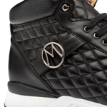 Mezlan Quilted Hi-Top Napa Sneaker Black 