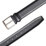 Mezlan Classic Calfskin Patina Belt Black