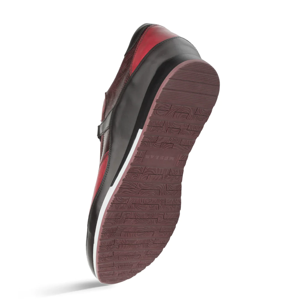 Mezlan Lizard & Leather Sneaker Black / Burgundy (AX4873-L)