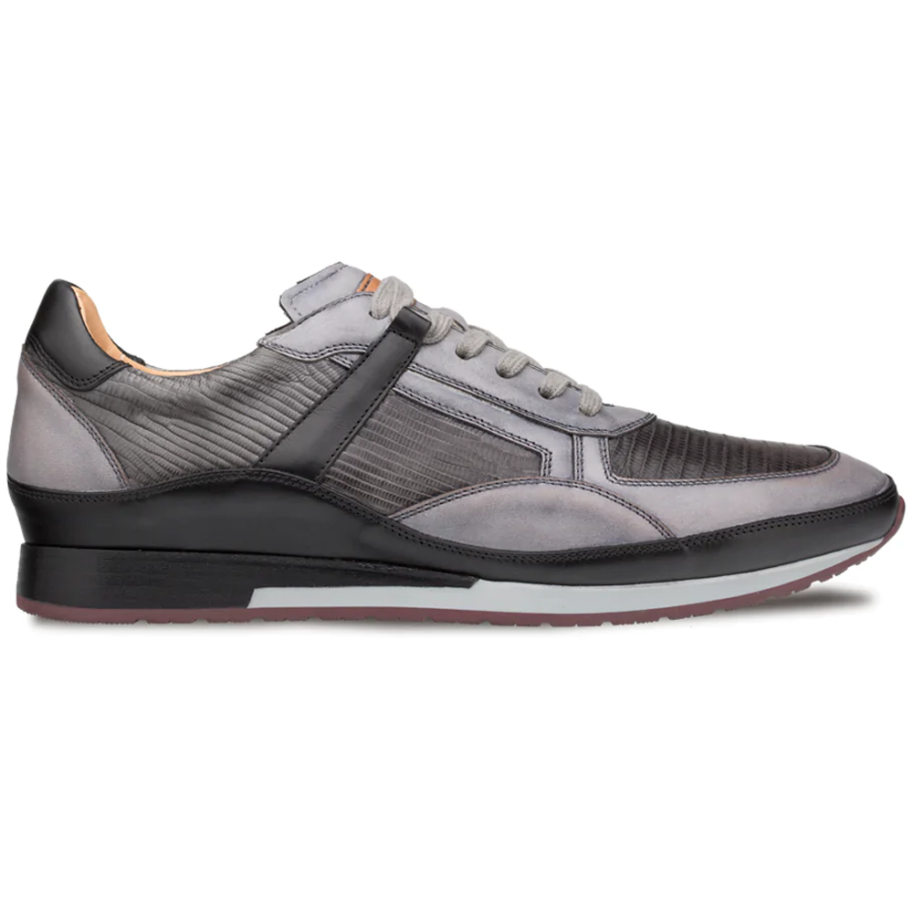 Mezlan Lizard & Leather Sneaker Black / Grey