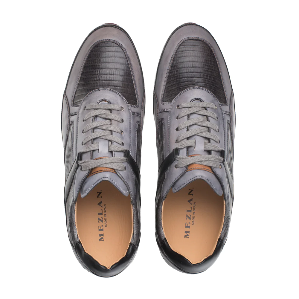 Mezlan Lizard & Leather Sneaker Black / Grey (AX4873-L)