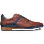 Mezlan Lizard & Leather Sneaker Blue / Cognac
