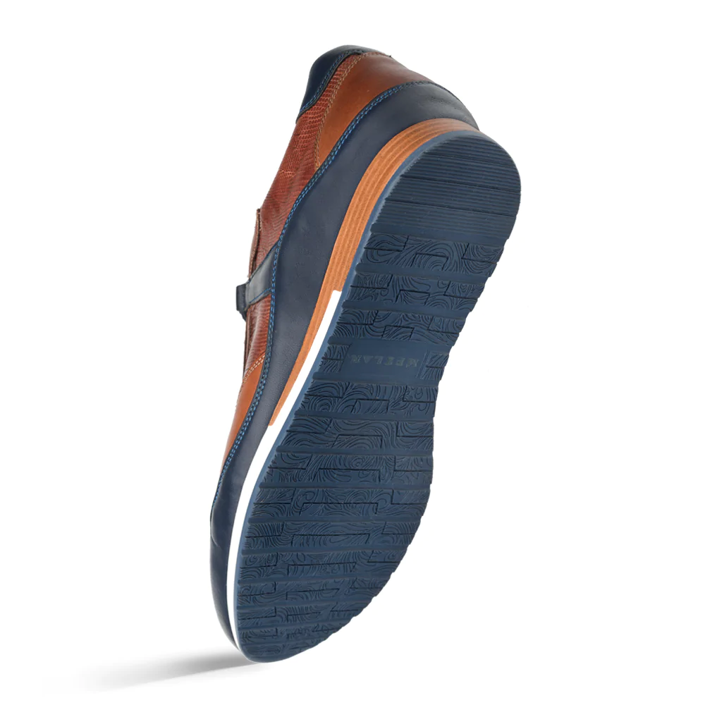 Mezlan Lizard & Leather Sneaker Blue / Cognac (AX4873-L)