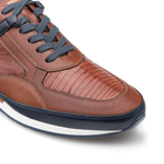 Mezlan Lizard & Leather Sneaker Blue / Cognac (AX4873-L)