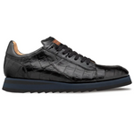 Mezlan Crocodile Grid Sole Sport Oxford Black