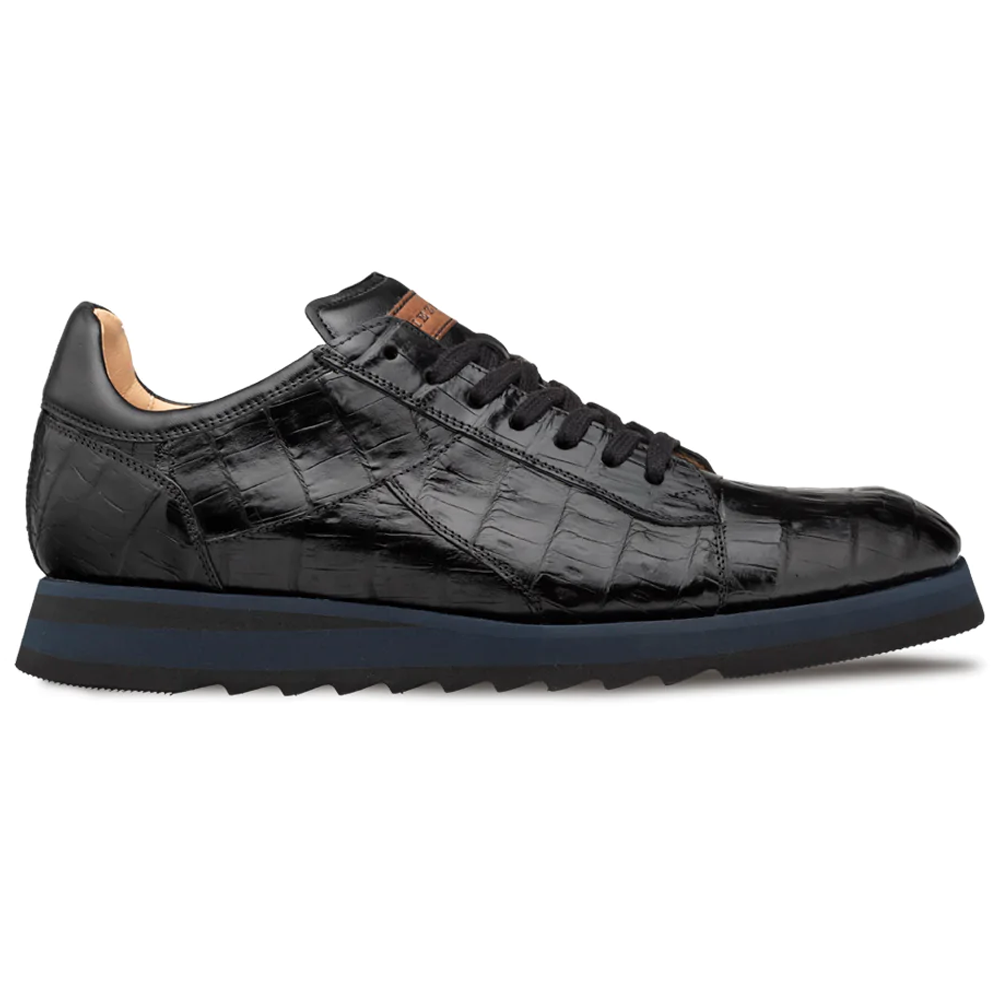 Mezlan Crocodile Grid Sole Sport Oxford Black