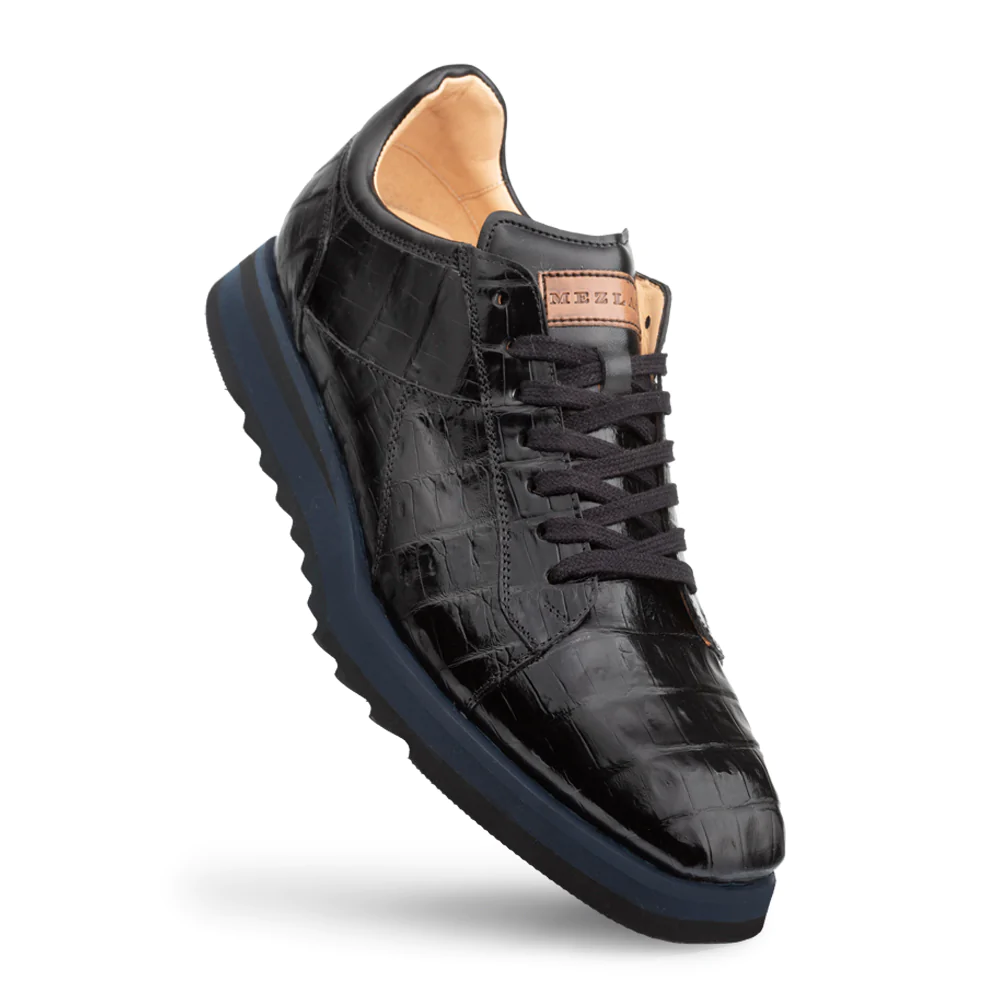 Mezlan Crocodile Grid Sole Sport Oxford Black 