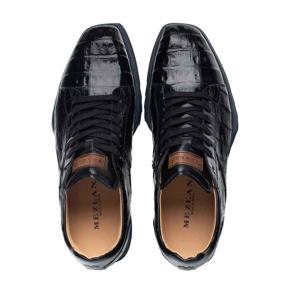 Mezlan Crocodile Grid Sole Sport Oxford Black 