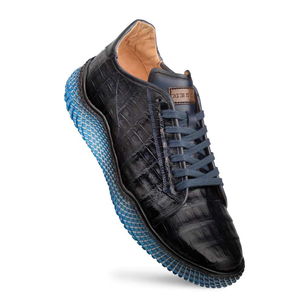 Mezlan Crocodile Super Sneaker Blue (AX4936-F)
