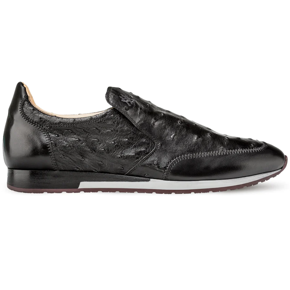 Mezlan Ostrich Slip-On Sneaker Black