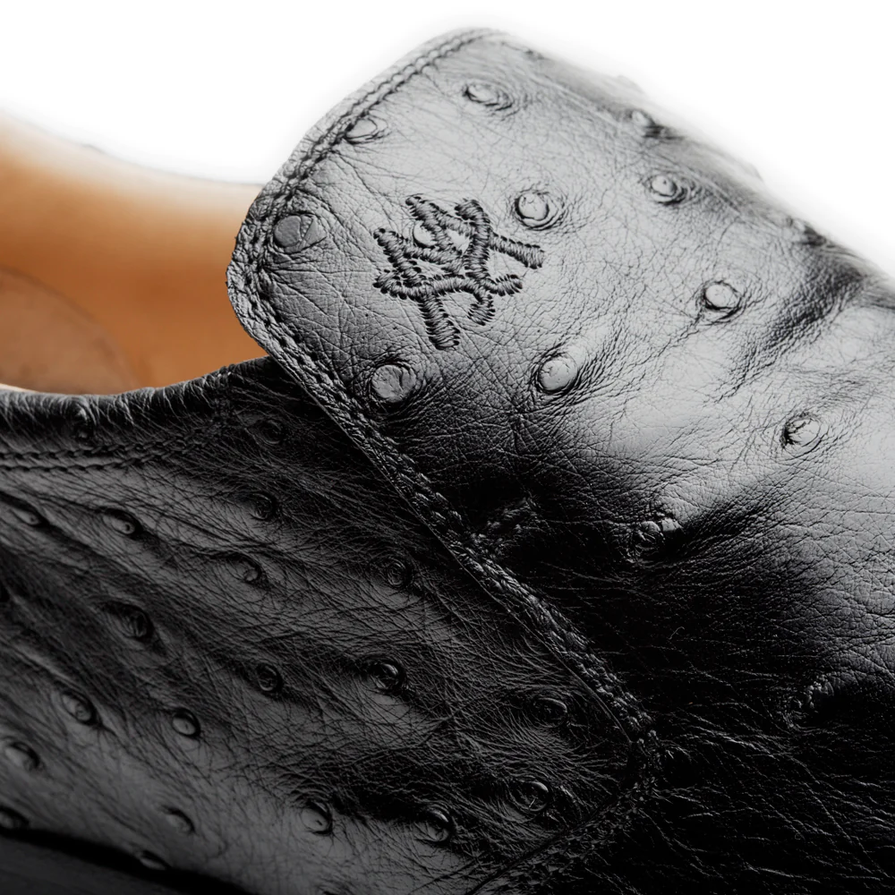 Mezlan Ostrich Slip-On Sneaker Black
