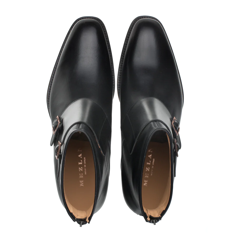 Mezlan Patina Double Buckle Boot Black 