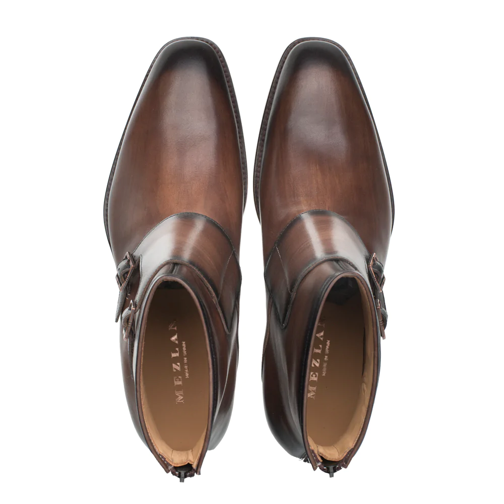 Mezlan Patina Double Buckle Boot Mocha 