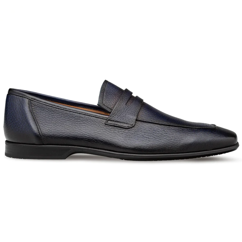 Mezlan Deerskin Penny Loafer Blue