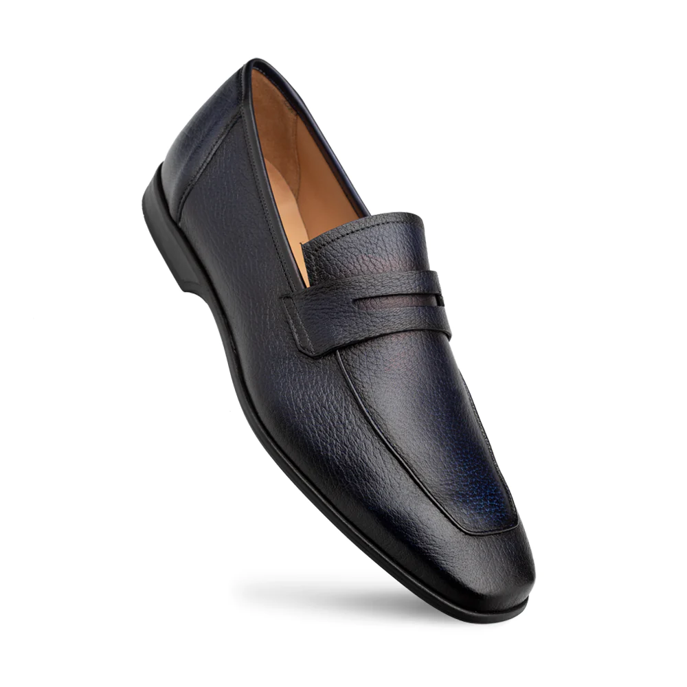 Mezlan Deerskin Penny Loafer Blue (E20693)
