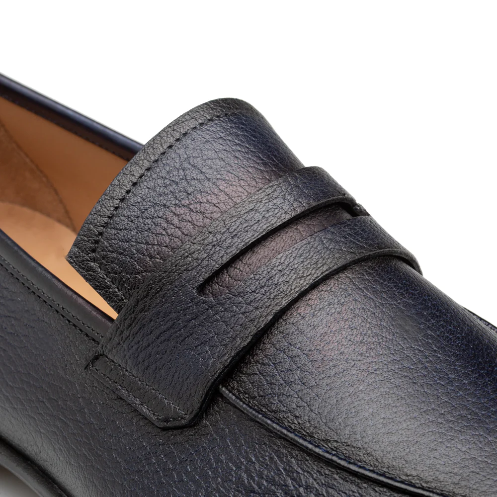 Mezlan Deerskin Penny Loafer Blue (E20693)