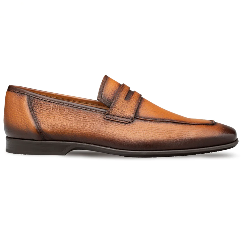 Mezlan Deerskin Penny Loafer Cognac