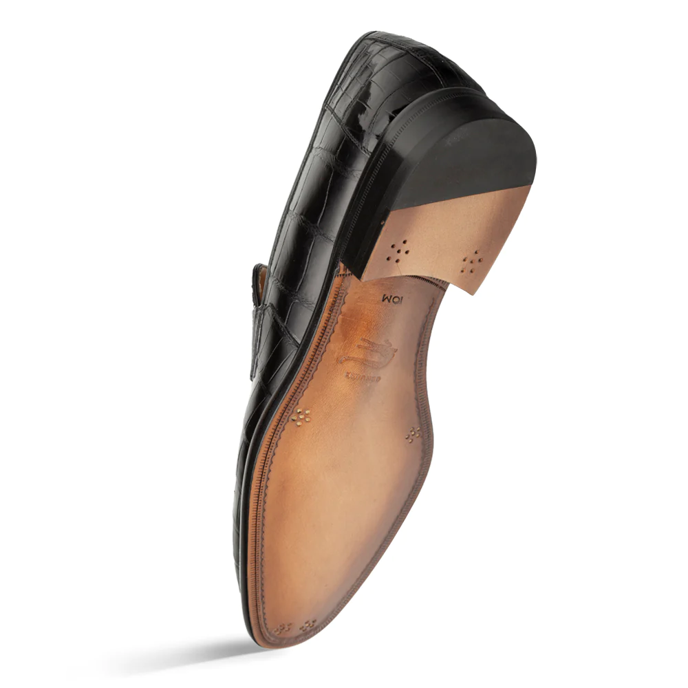 Mezlan Piccolo Alligator Penny Loafer Black (4954-J)