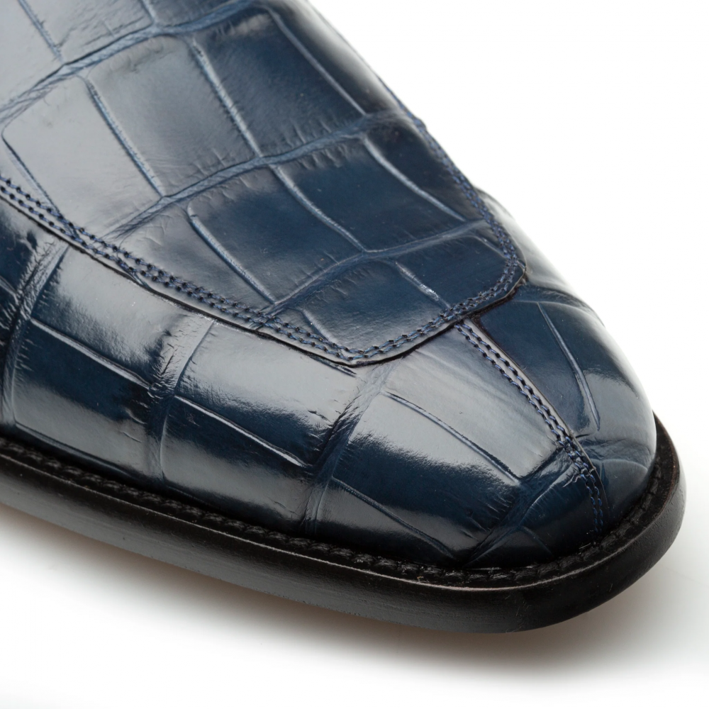 Mezlan Piccolo Alligator Penny Loafer Blue (4954-J)