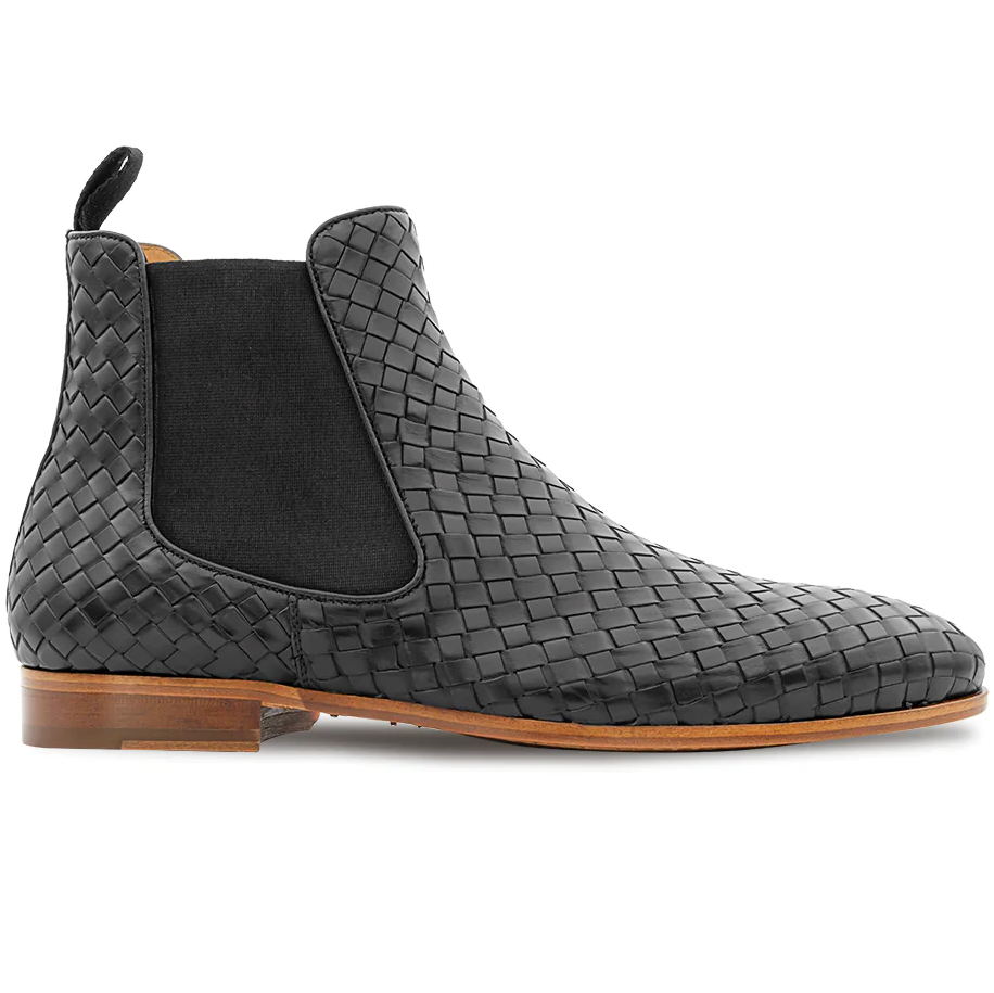 Mezlan La Jolla Woven Chelsea Boot Black (20637)
