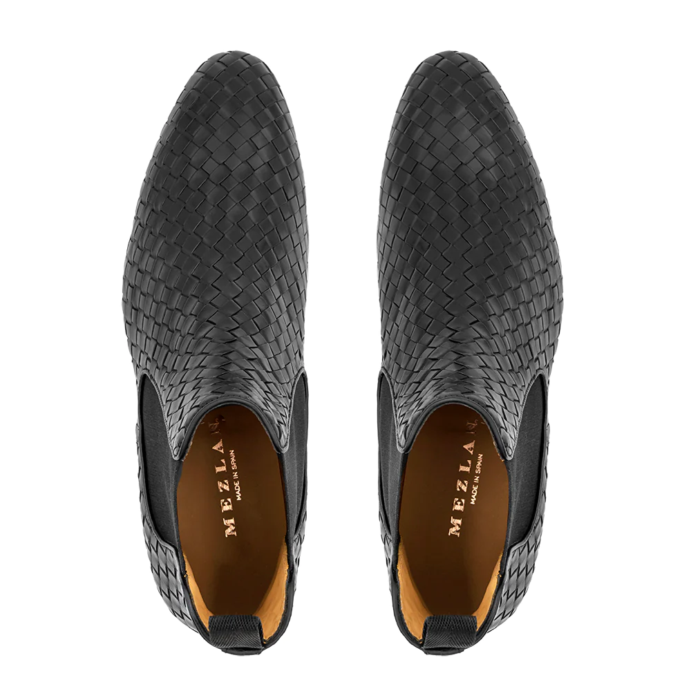 Mezlan La Jolla Woven Chelsea Boot Black (20637)