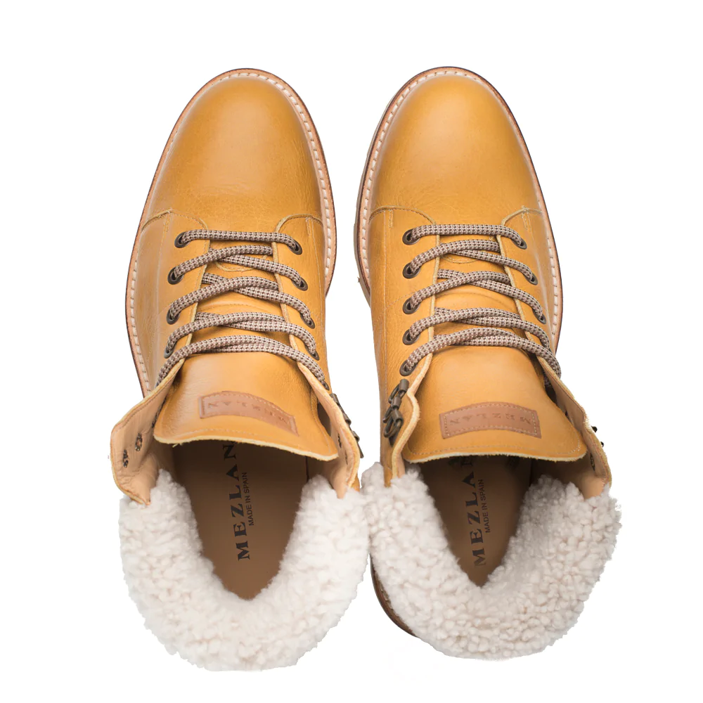 Mezlan Shearling Alpine Boot Mustard 