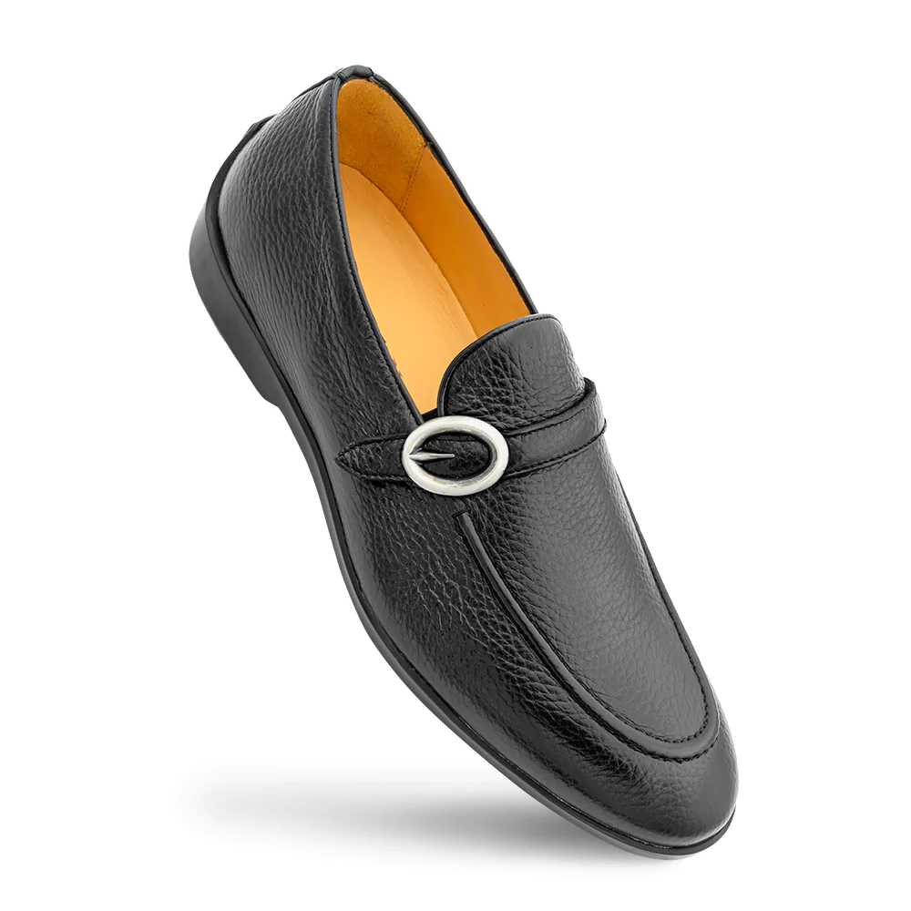Mezlan Hybrid Deer Ornament Loafer Black 