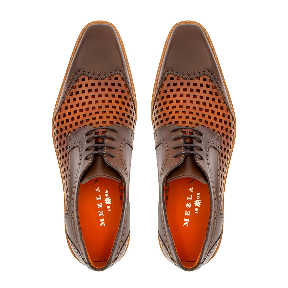 Mezlan Perforated Derby Cognac / Honey (R20741)