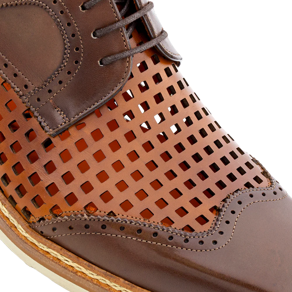 Mezlan Perforated Derby Cognac / Honey (R20741)