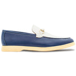 Mezlan Rubber Sole Ornament Moccasin Blue / Bone (R21171)