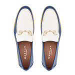 Mezlan Rubber Sole Ornament Moccasin Blue / Bone (R21171)