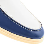 Mezlan Rubber Sole Ornament Moccasin Blue / Bone (R21171)