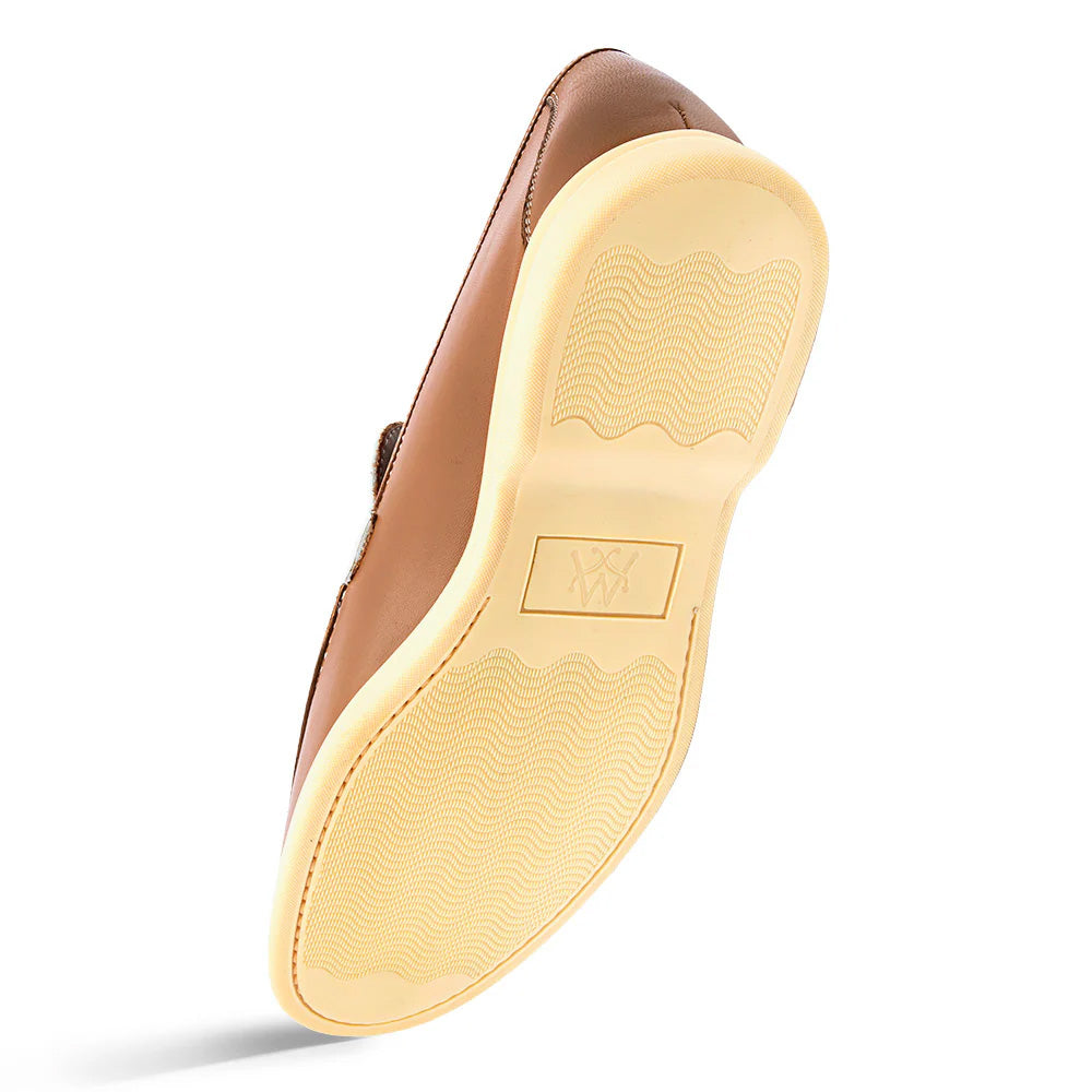 Mezlan Rubber Sole Ornament Moccasin Cognac / Bone (R21171)