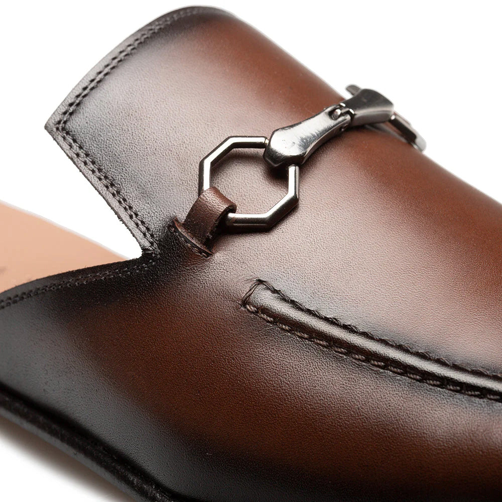Mezlan Leather Ornament Mule Mocha (S21224)