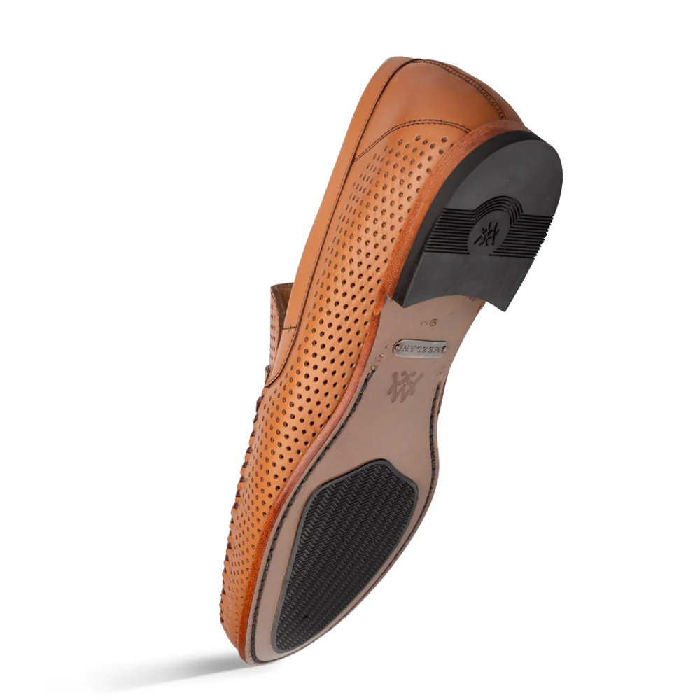 Mezlan Perforated Penny Moccasin Cognac (R7388)