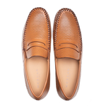 Mezlan Perforated Penny Moccasin Cognac (R7388)