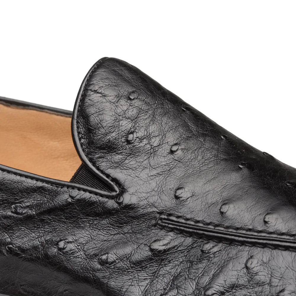 Mezlan Ostrich Rubber Sole Loafer Black (RX4842-S)