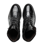 Mezlan Crocodile Rugged Boot Black 