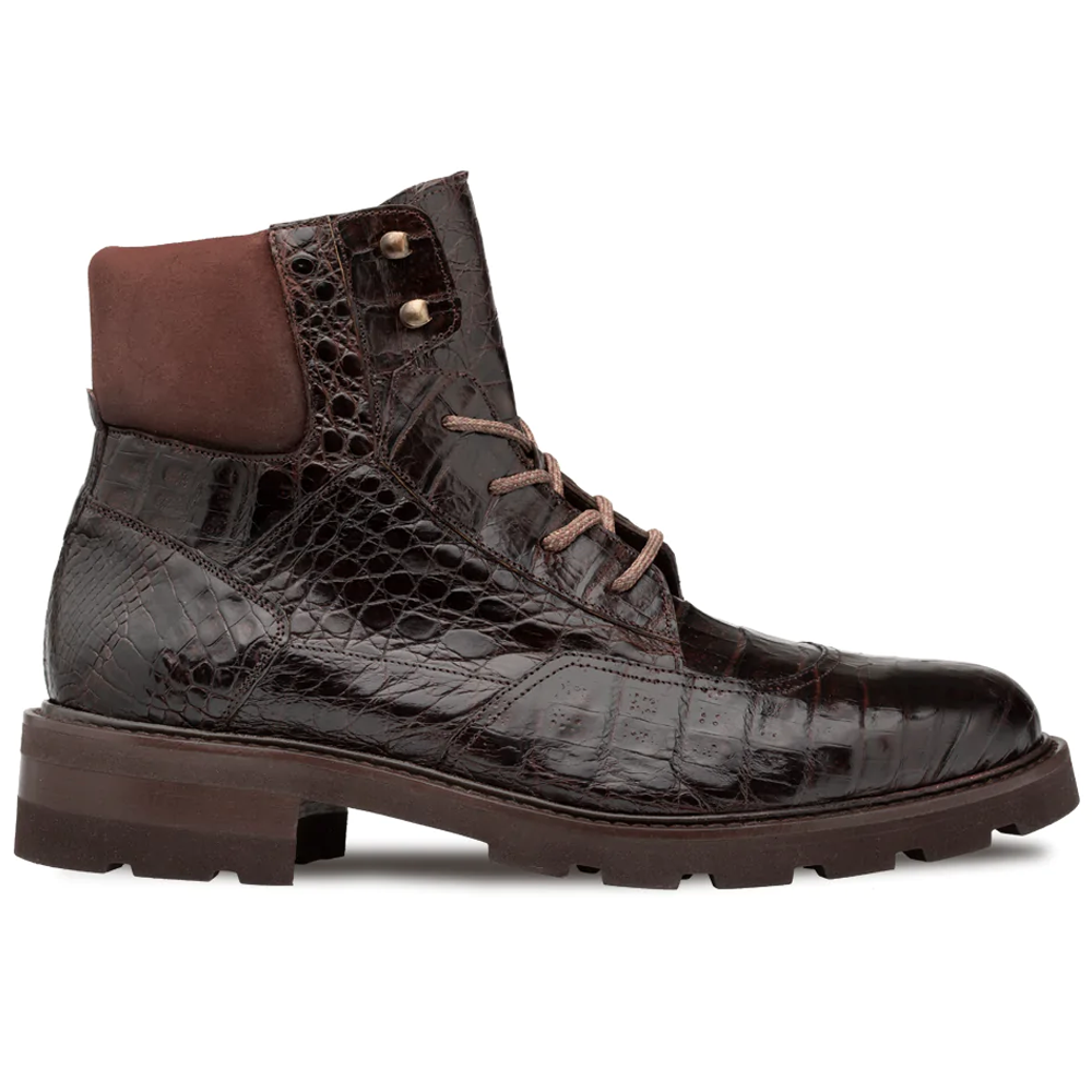 Mezlan Crocodile Rugged Boot Brown