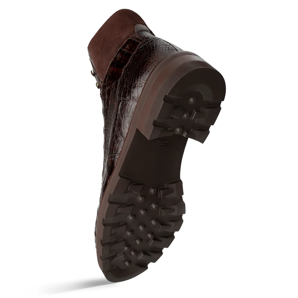 Mezlan Crocodile Rugged Boot Brown 