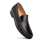 Mezlan Lizard / Nappa Moccasin Black