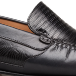 Mezlan Lizard / Nappa Moccasin Black