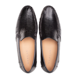 Mezlan Lizard / Nappa Moccasin Black