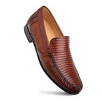 Mezlan Lizard / Nappa Moccasin Cognac
