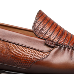 Mezlan Lizard / Nappa Moccasin Cognac
