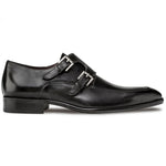 Mezlan Leather Double Monk Strap Black